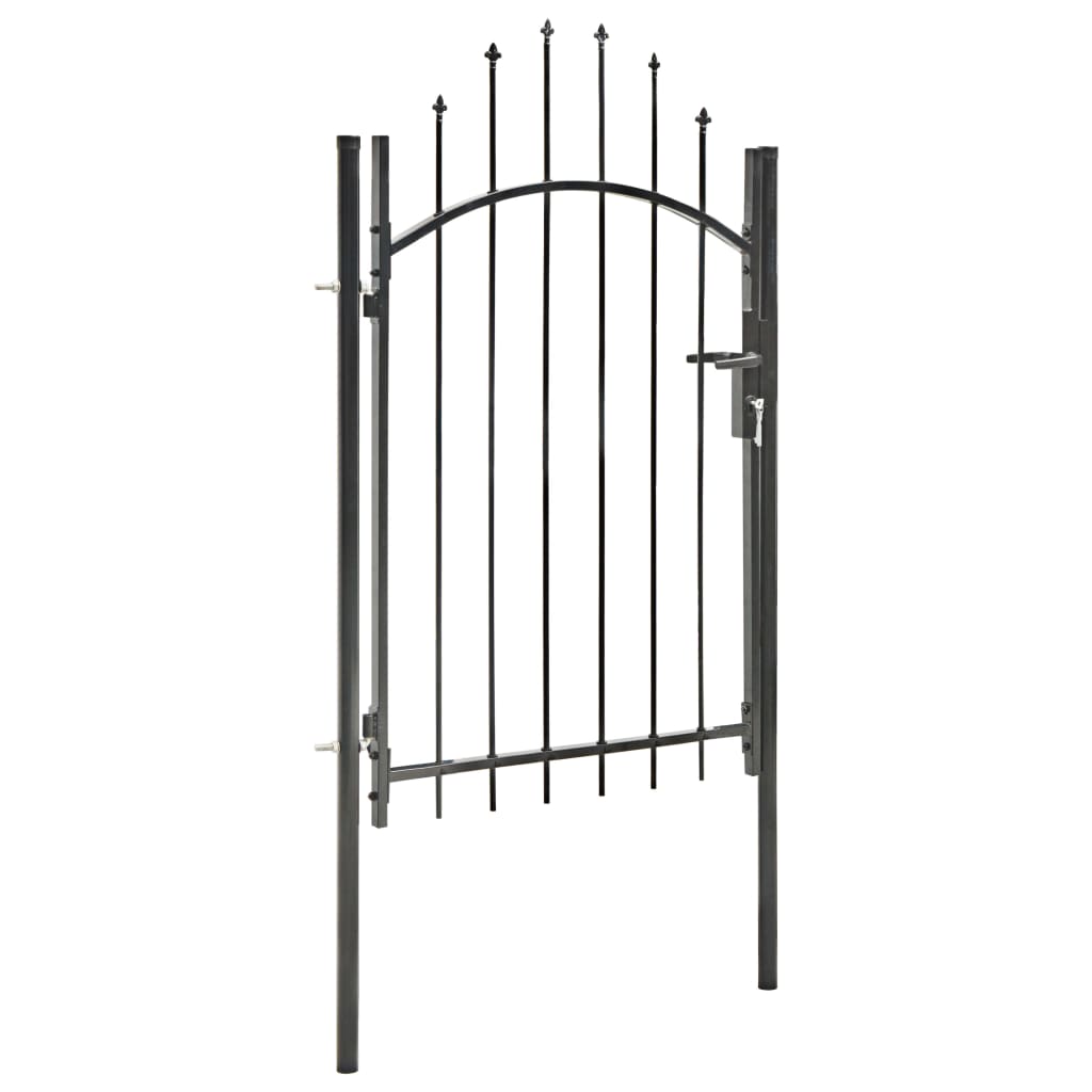 Cancello da Giardino in Acciaio 1x2 m Nero