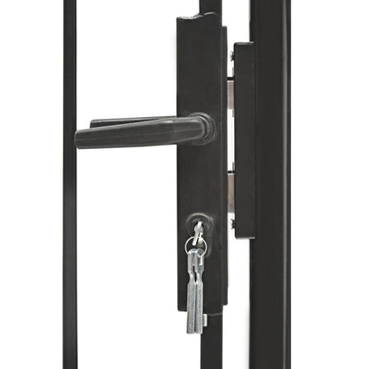 Cancello da Giardino in Acciaio 1x2 m Nero