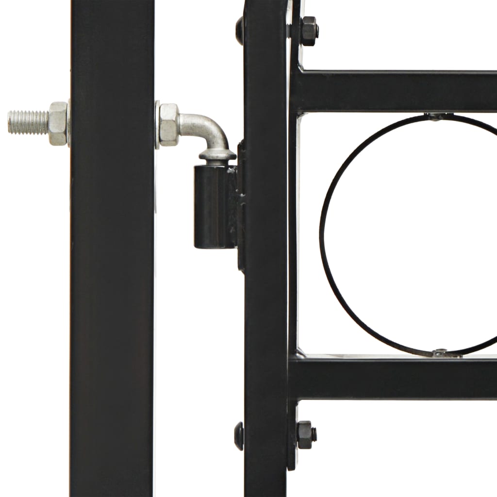 Cancello a Doppia Anta ad Arco in Acciaio 400x150 cm Nero