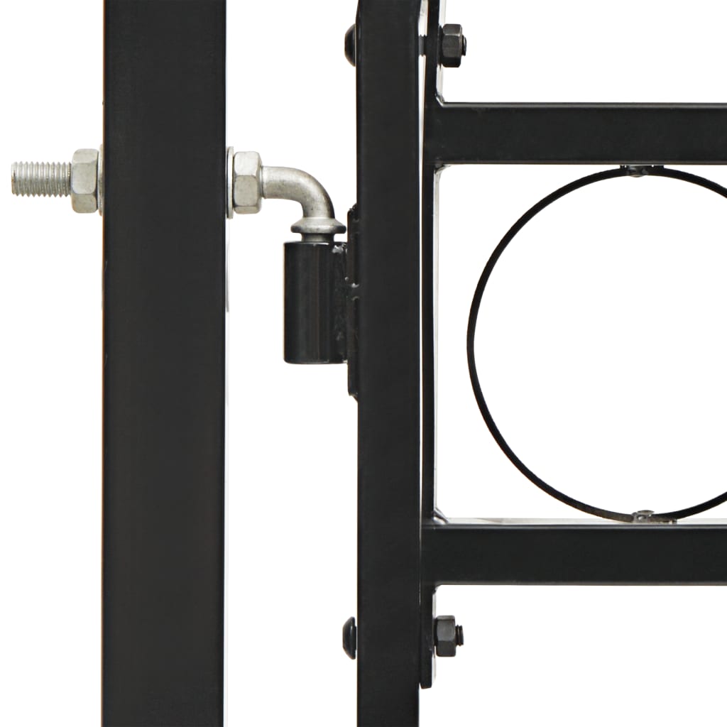 Cancello a Doppia Anta ad Arco in Acciaio 400x175cm Nero
