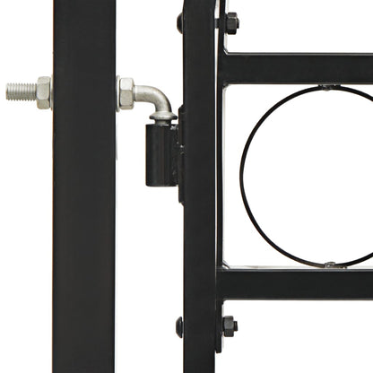 Cancello a Doppia Anta ad Arco in Acciaio 400x175cm Nero