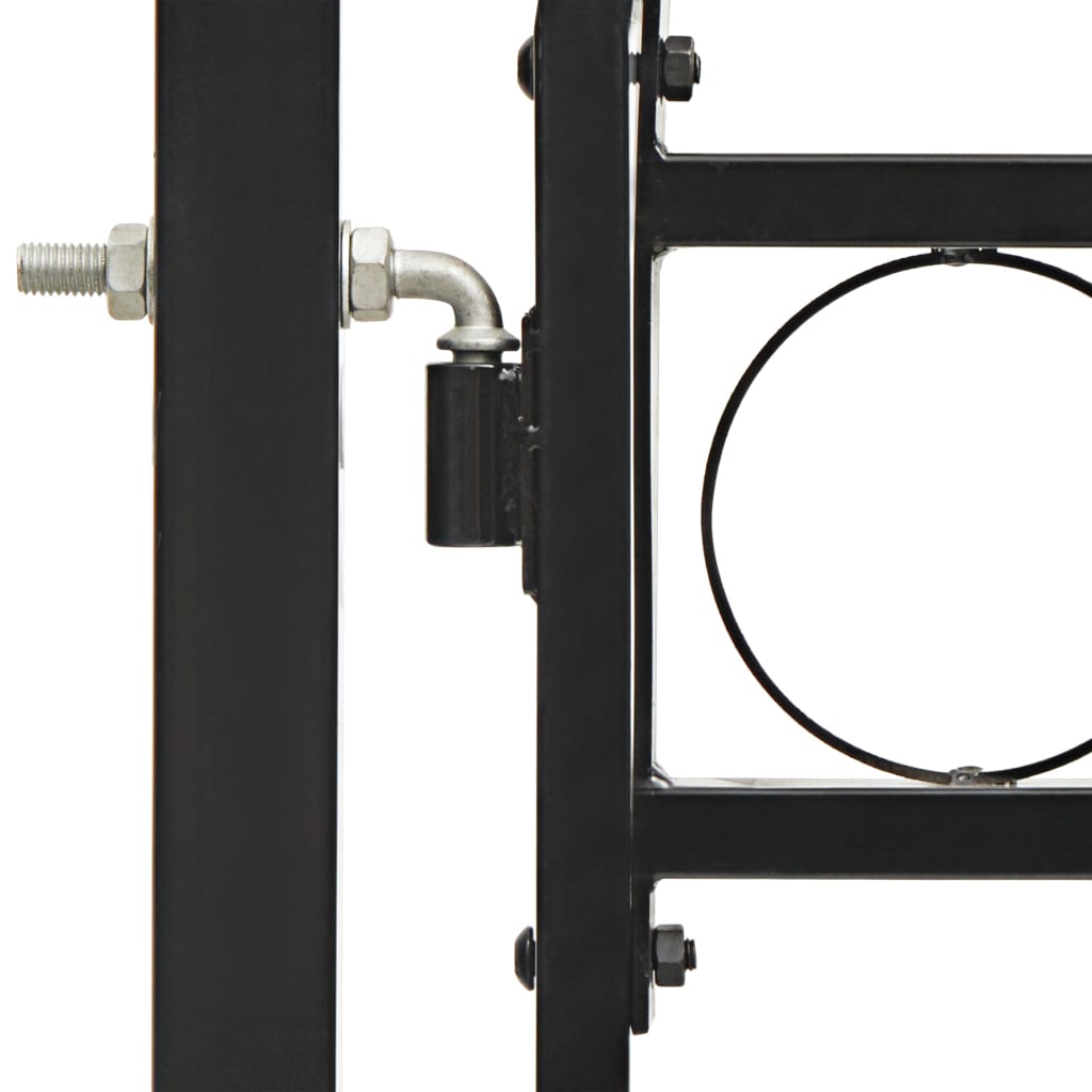 Cancello a Doppia Anta ad Arco in Acciaio 400x200cm Nero