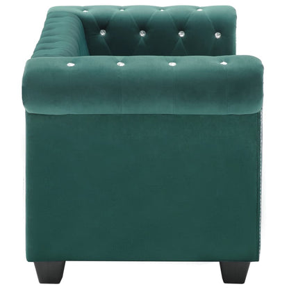 Divano Chesterfield a 2 Posti in Velluto 146x75x72 cm Verde