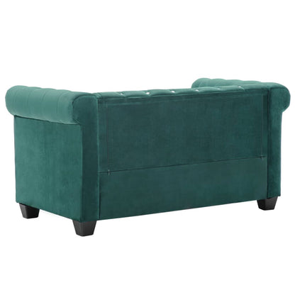 Divano Chesterfield a 2 Posti in Velluto 146x75x72 cm Verde