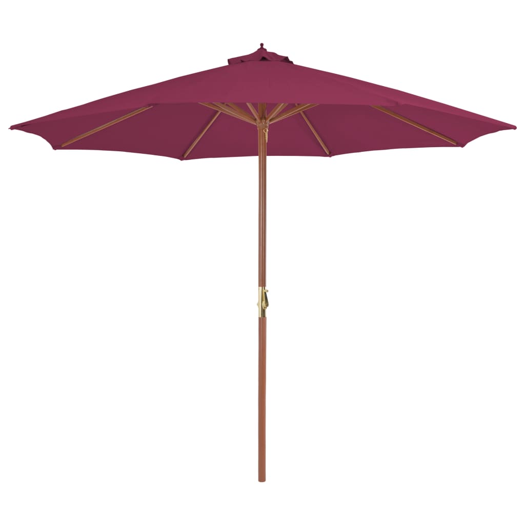 Ombrellone da Esterni con Palo in Legno 300 cm Rosso BordÃƒÂ²