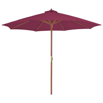 Ombrellone da Esterni con Palo in Legno 300 cm Rosso BordÃƒÂ²