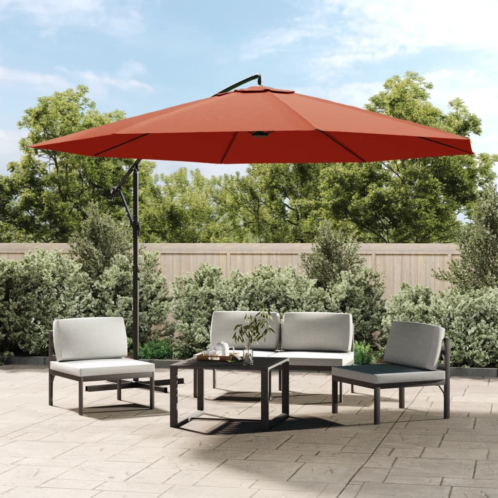 Ombrellone a Sbalzo Palo in Alluminio 350 cm Terracotta