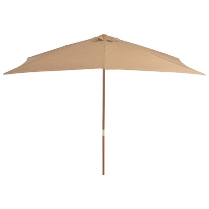 Ombrellone da Esterni con Palo in Legno 200x300 cm Tortora