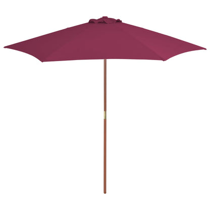 Ombrellone da Esterni con Palo in Legno 270 cm Rosso Bordeaux