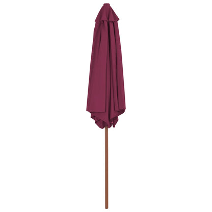Ombrellone da Esterni con Palo in Legno 270 cm Rosso Bordeaux