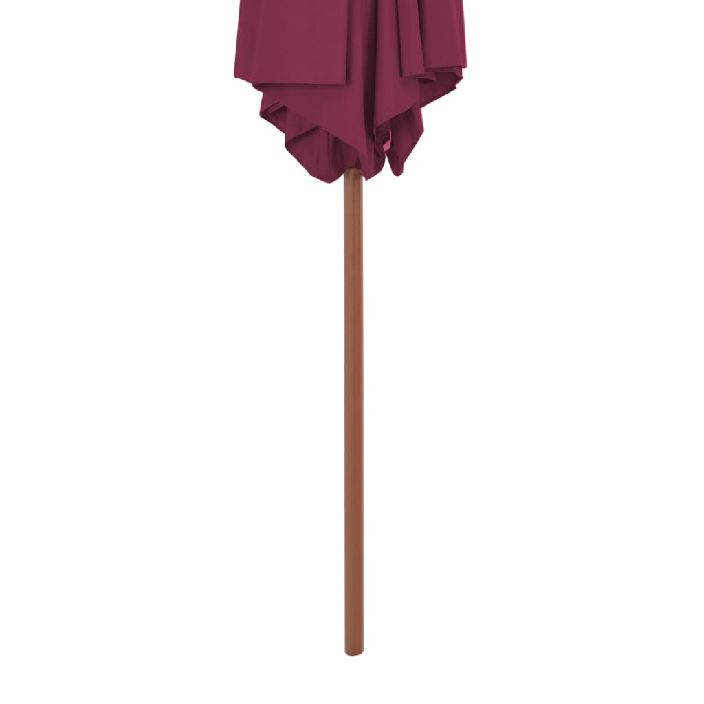 Ombrellone da Esterni con Palo in Legno 270 cm Rosso Bordeaux