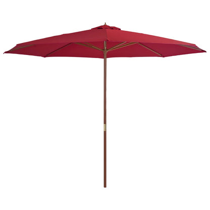 Ombrellone da Esterni con Palo in Legno 350 cm Rosso Borgogna