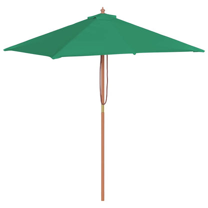 Ombrellone da Esterni con Palo in Legno 150x200 cm Verde