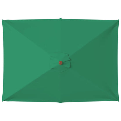Ombrellone da Esterni con Palo in Legno 150x200 cm Verde