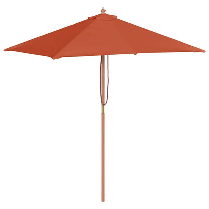 Ombrellone da Esterni con Palo in Legno 150x200 cm Terracotta