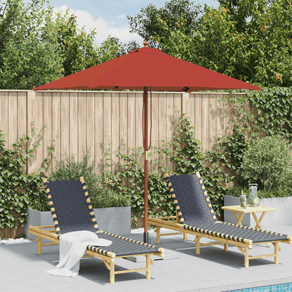 Ombrellone da Esterni con Palo in Legno 150x200 cm Terracotta