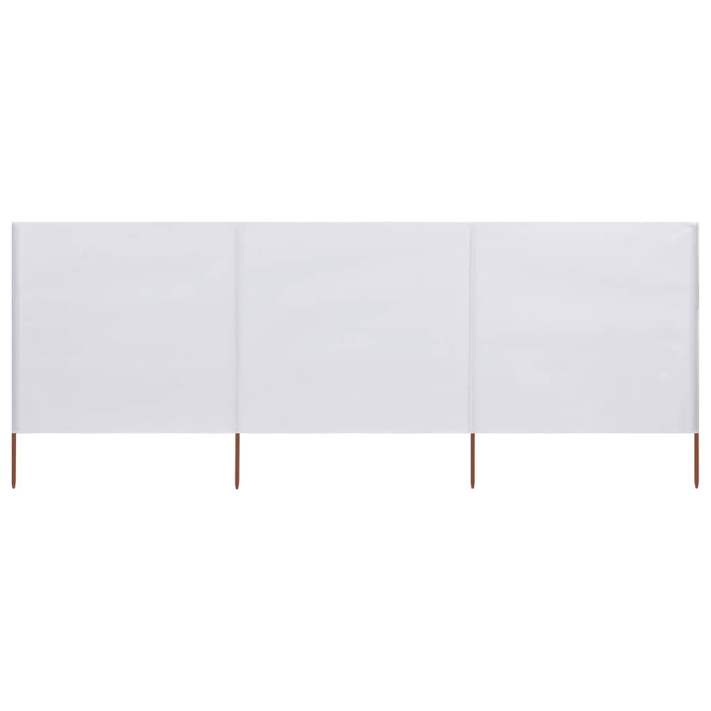 Paravento a 3 Pannelli in Tessuto 400x120cm Bianco