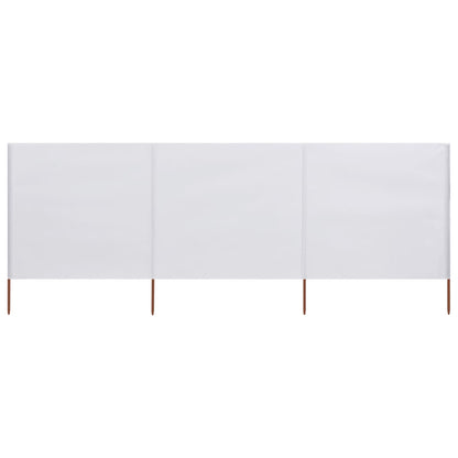 Paravento a 3 Pannelli in Tessuto 400x120cm Bianco