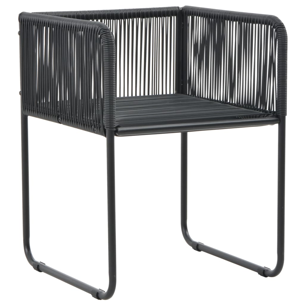 Sedie da Esterno 2 pz con Cuscini in Polyrattan Nere
