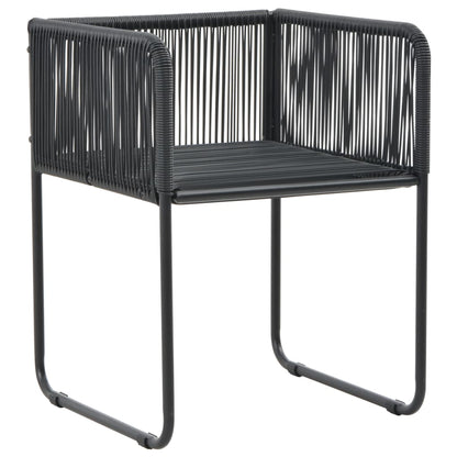 Sedie da Esterno 2 pz con Cuscini in Polyrattan Nere