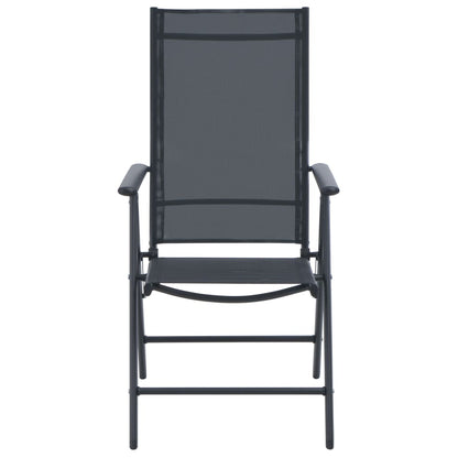 Set da Pranzo da Giardino 5 pz in Alluminio e Textilene Nero