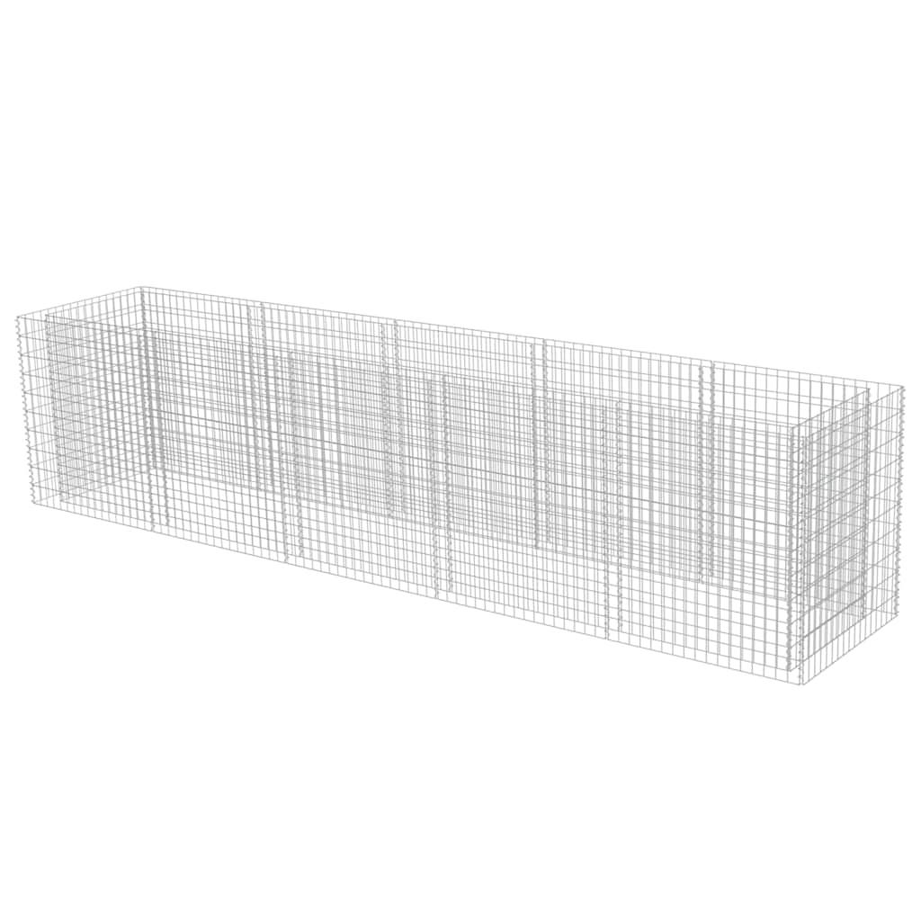 Gabbione Letto Rialzato in Acciaio Zincato 450x90x100 cm