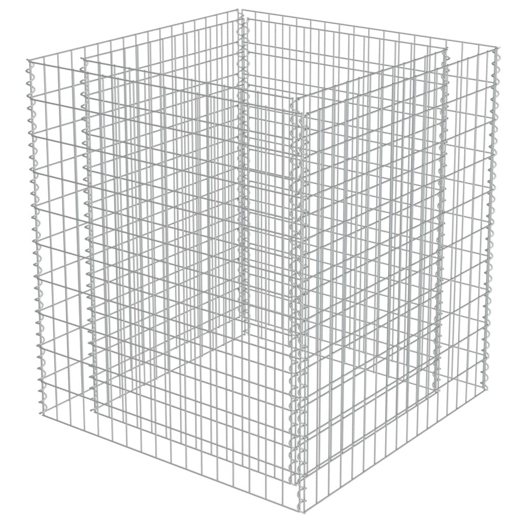 Gabbione Letto Rialzato in Acciaio Zincato 90x90x100 cm