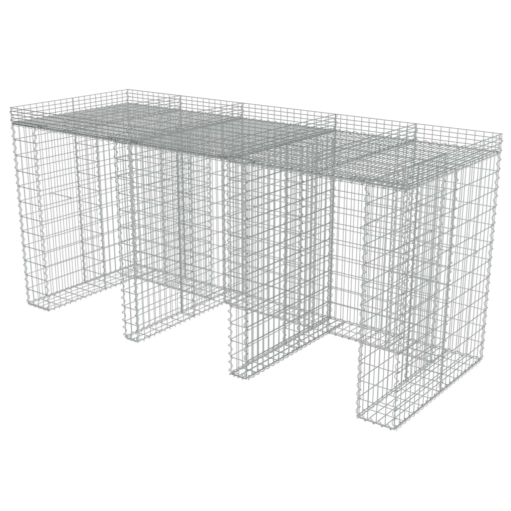 Gabbione per Bidoni in Acciaio Zincato 270x100x130 cm