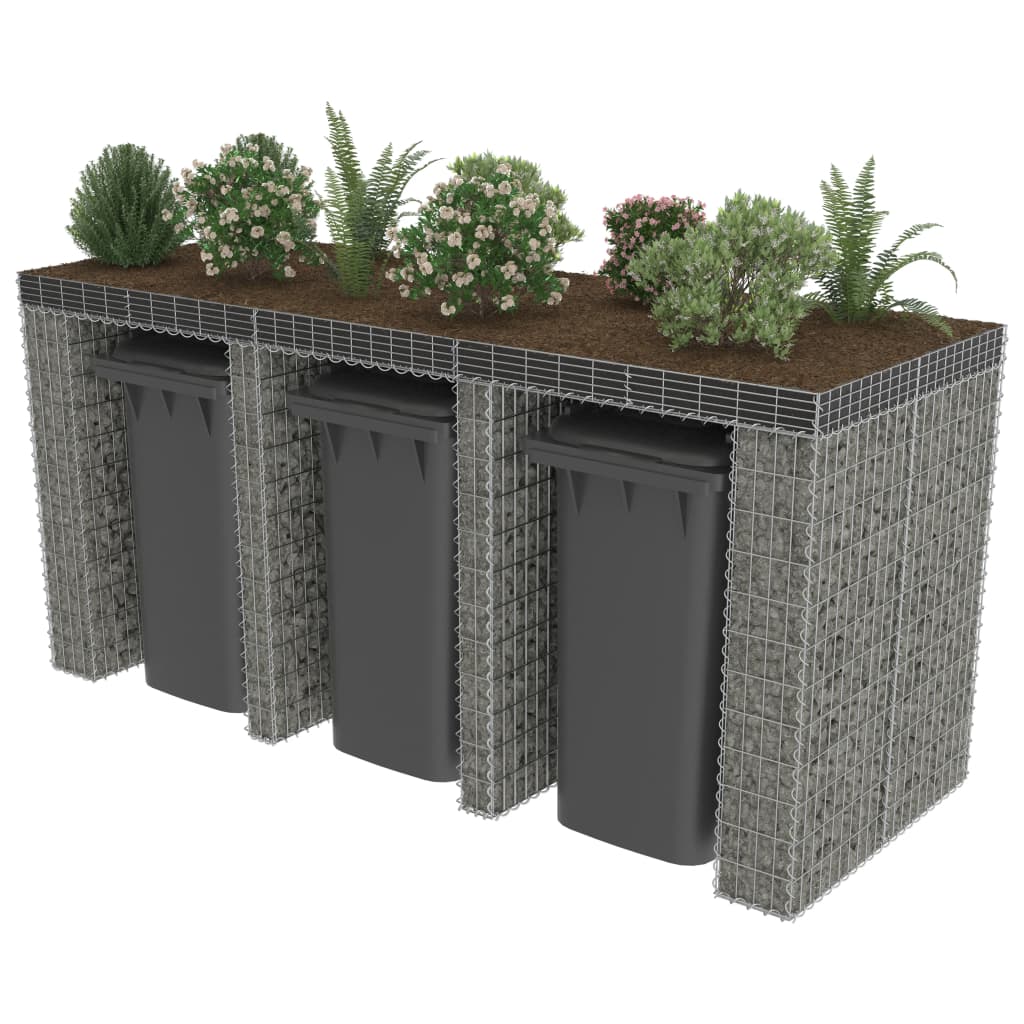 Gabbione per Bidoni in Acciaio Zincato 270x100x130 cm