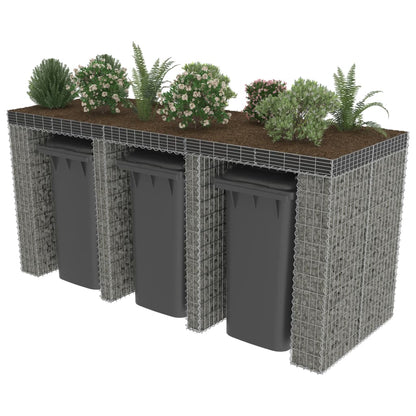 Gabbione per Bidoni in Acciaio Zincato 270x100x130 cm