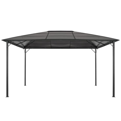 Gazebo con Tetto in Alluminio 4x3x2,6 m Nero