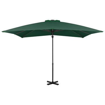 Ombrellone a Sbalzo con Palo in Alluminio 250x250 cm Verde