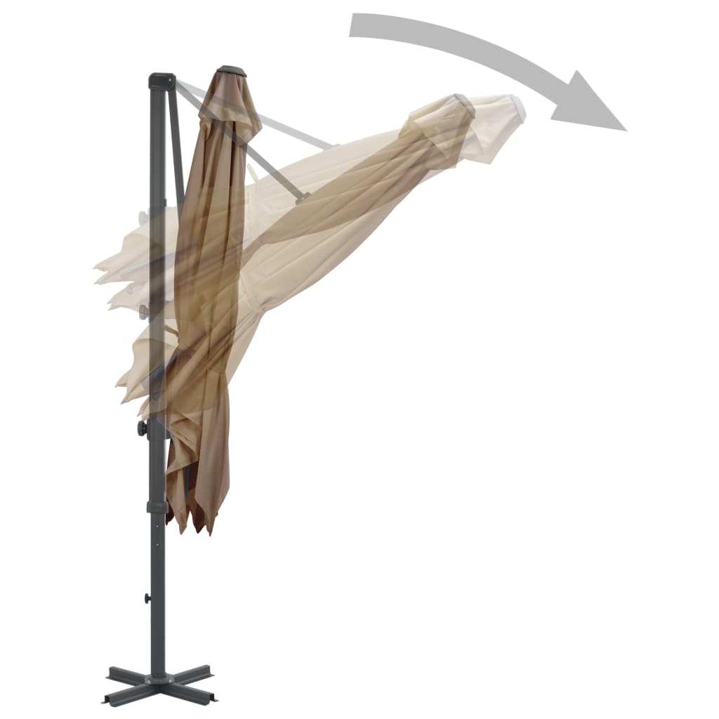 Ombrellone a Sbalzo con Palo in Alluminio 250x250 cm Tortora