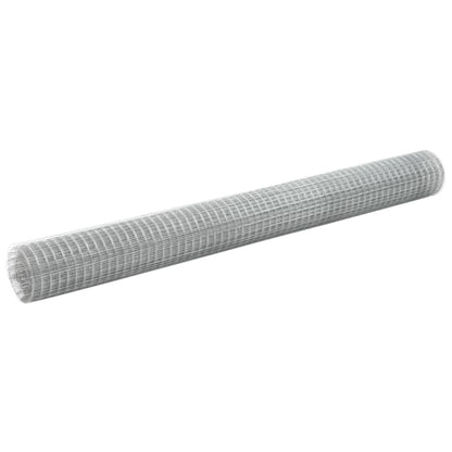 Recinzione in Rete per Pollaio Acciaio Zincato 25x1,5 m Argento