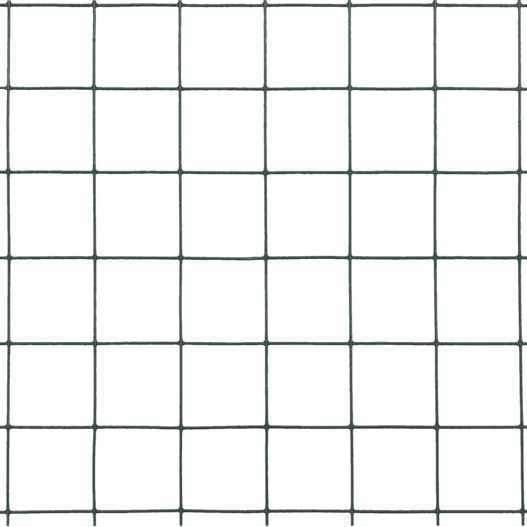 Recinzione in Rete per Pollaio in Acciaio e PVC 10x0,5 m Verde