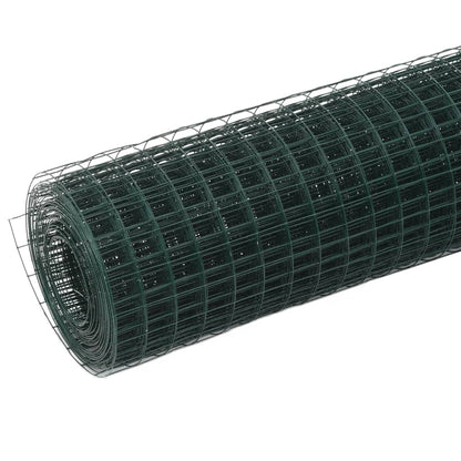 Recinzione in Rete per Pollaio in Acciaio e PVC 10x0,5 m Verde