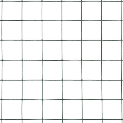 Recinzione in Rete per Pollaio in Acciaio e PVC 25x0,5 m Verde
