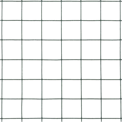 Recinzione in Rete per Pollaio in Acciaio e PVC 25x1,5 m Verde