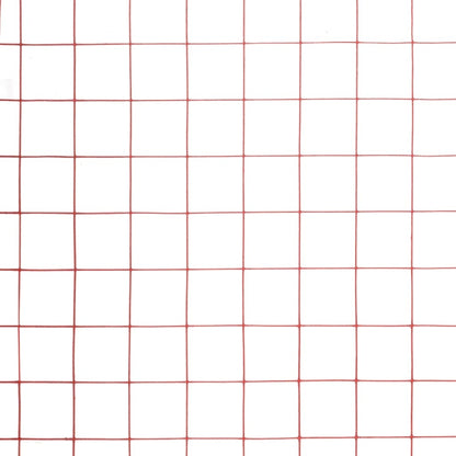 Recinzione in Rete per Pollaio in Acciaio e PVC 10x1,5 m Rossa