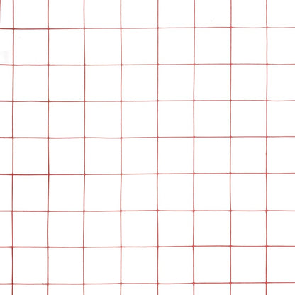 Recinzione in Rete per Pollaio in Acciaio e PVC 10x1,5 m Rossa