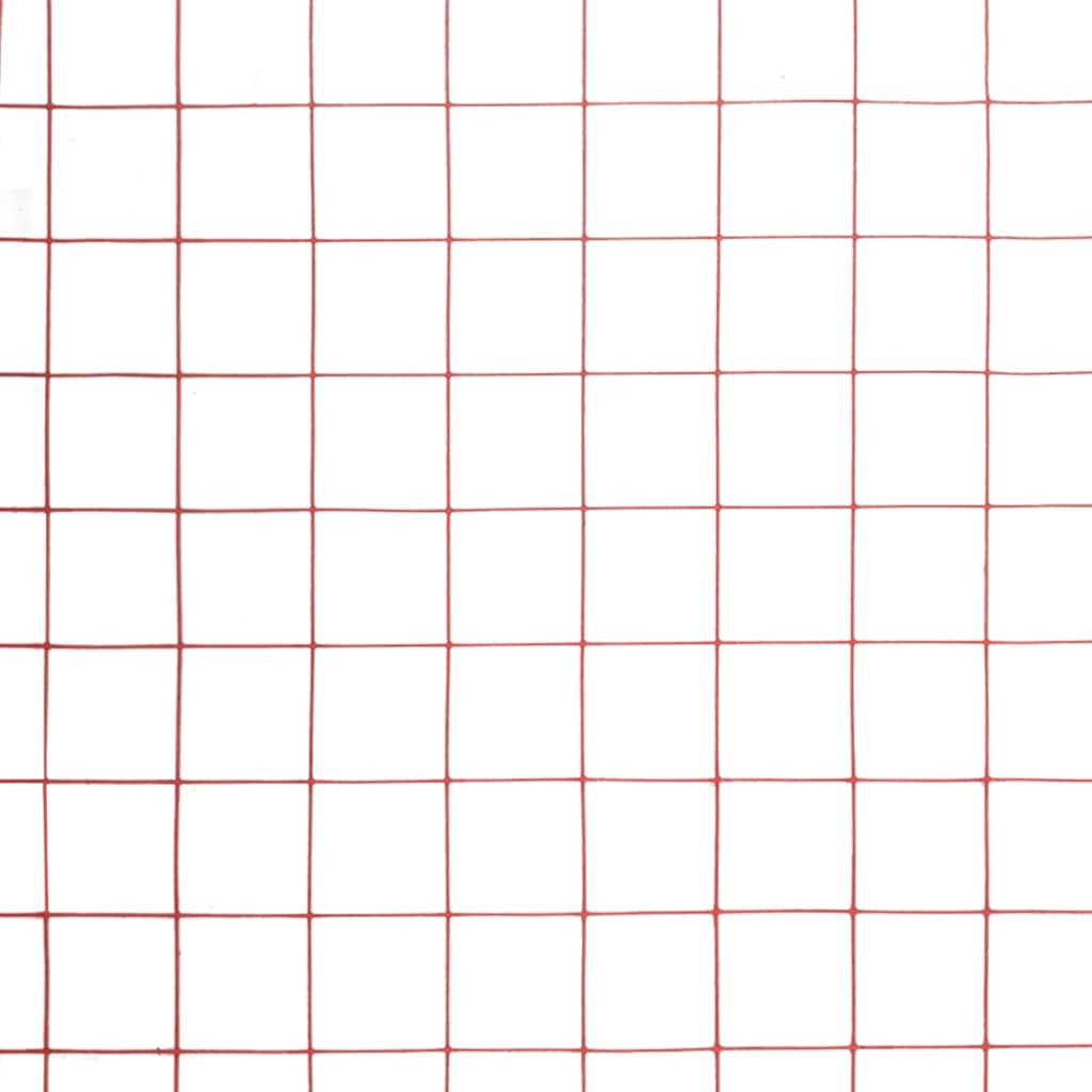Recinzione in Rete per Pollaio in Acciaio e PVC 25x1,5 m Rossa