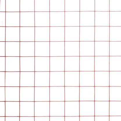 Recinzione in Rete per Pollaio in Acciaio e PVC 25x1,5 m Rossa