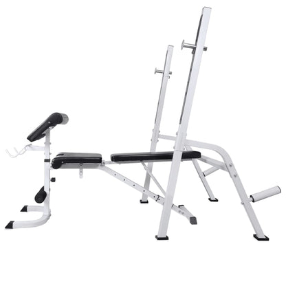 Panca Multifunzione con Bilanciere e Set di Manubri 60,5 kg
