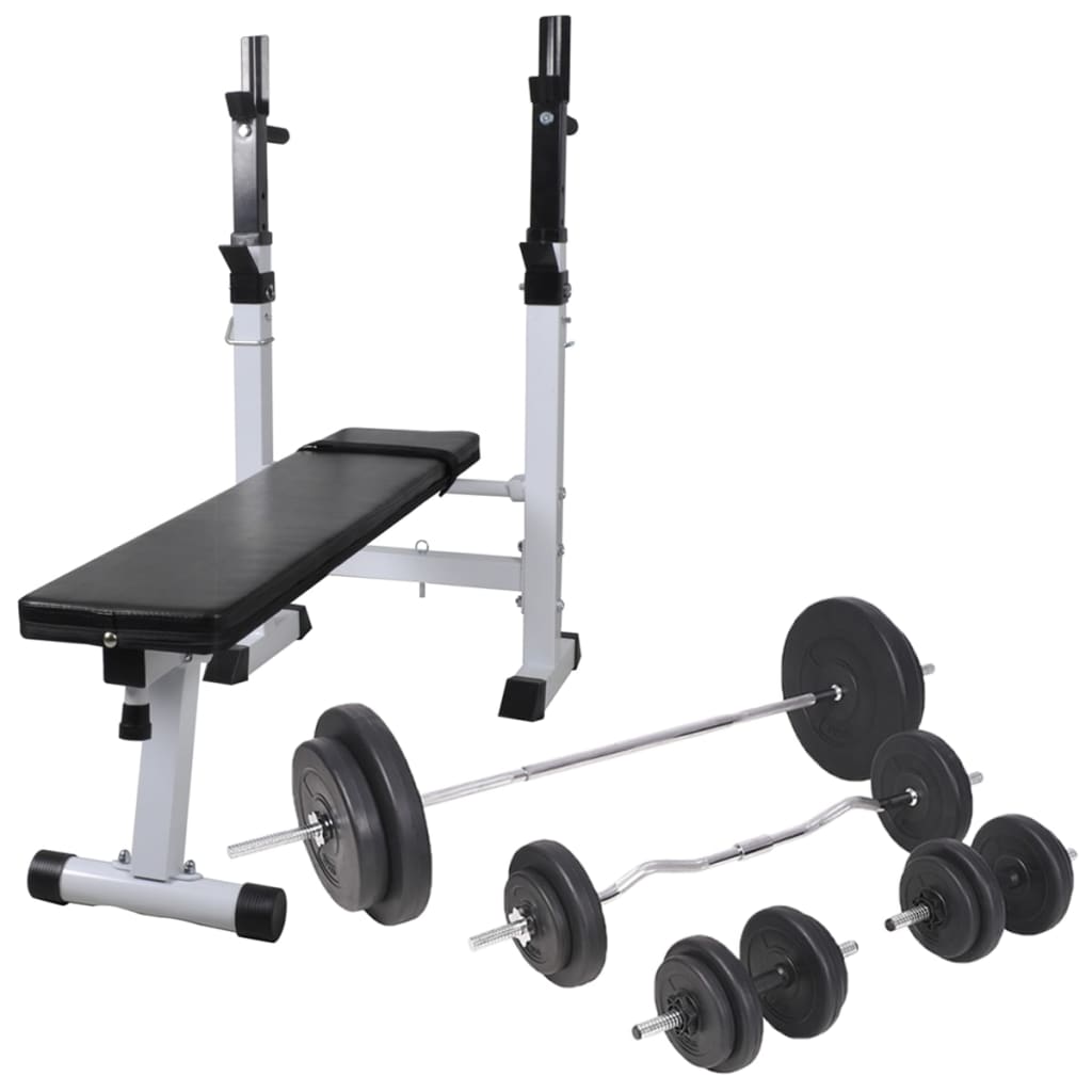 Panca Reclinabile con Rack Bilanciere e Set Manubri 90 kg