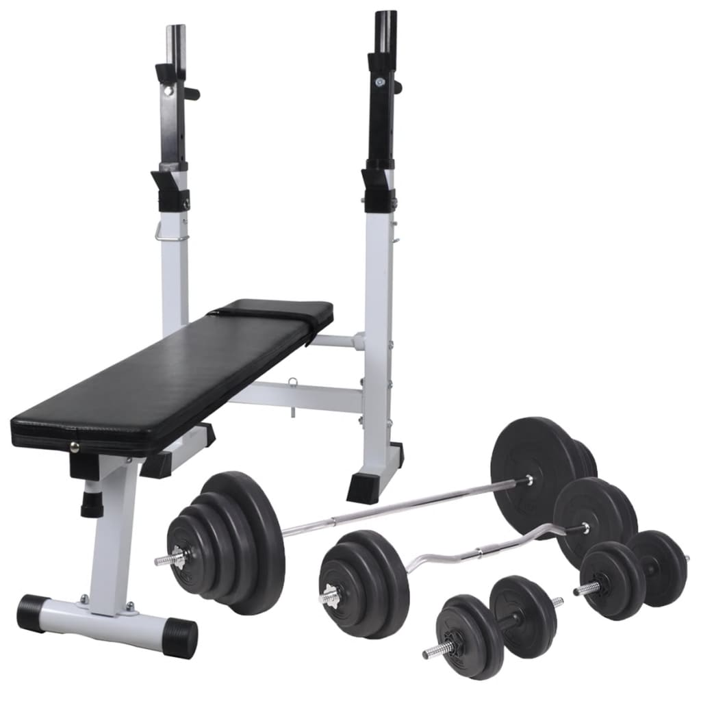 Panca Reclinabile con Rack Bilanciere e Set Manubri 120 kg