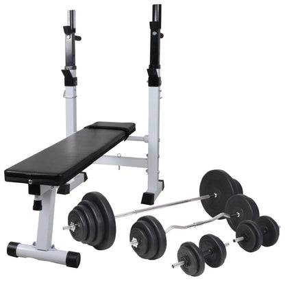 Panca Reclinabile con Rack Bilanciere e Set Manubri 120 kg