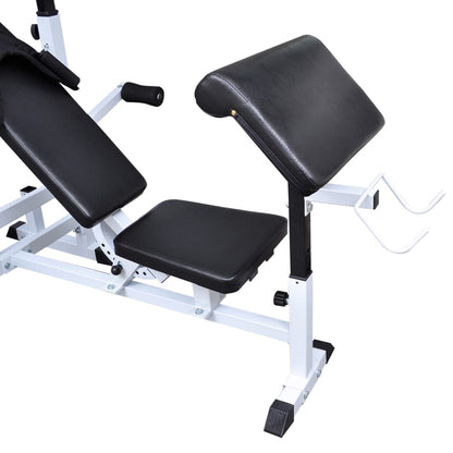 Panca Multifunzione con Bilanciere e Set di Manubri 120 kg
