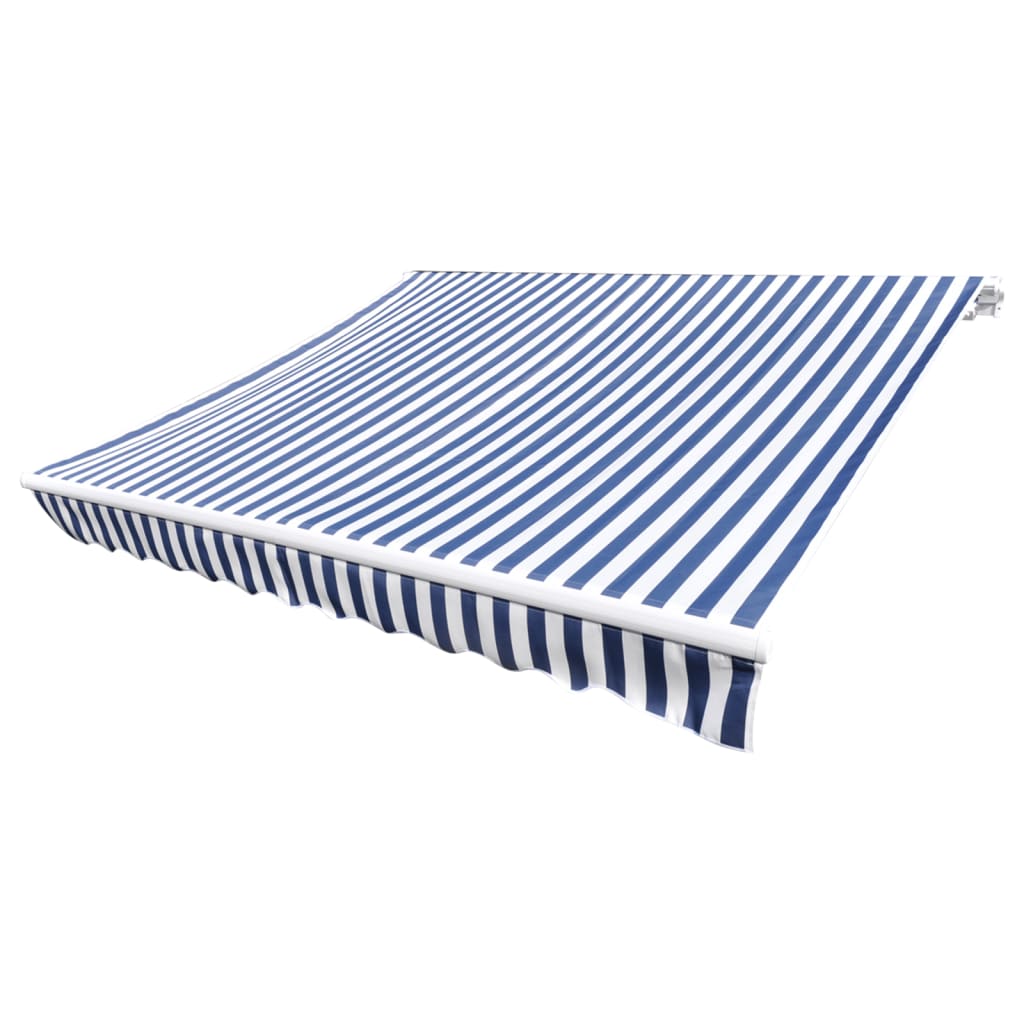 Tendone Parasole in Tela Blu e Bianco 5x3 m