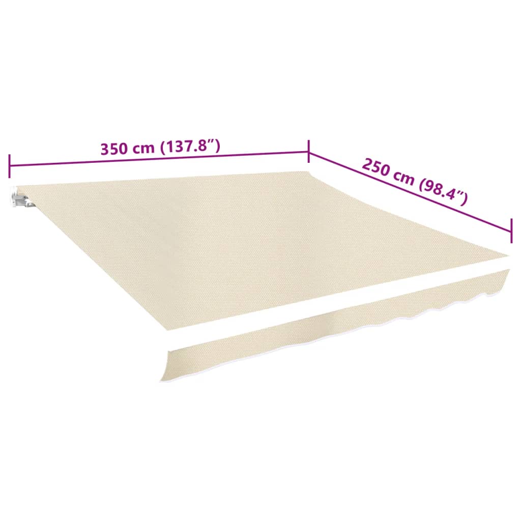 Tendone Parasole in Tela Crema 350x250 cm