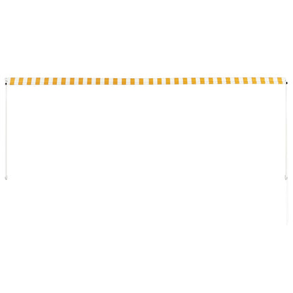Tenda da Sole Retrattile 350x150 cm Giallo e Bianco